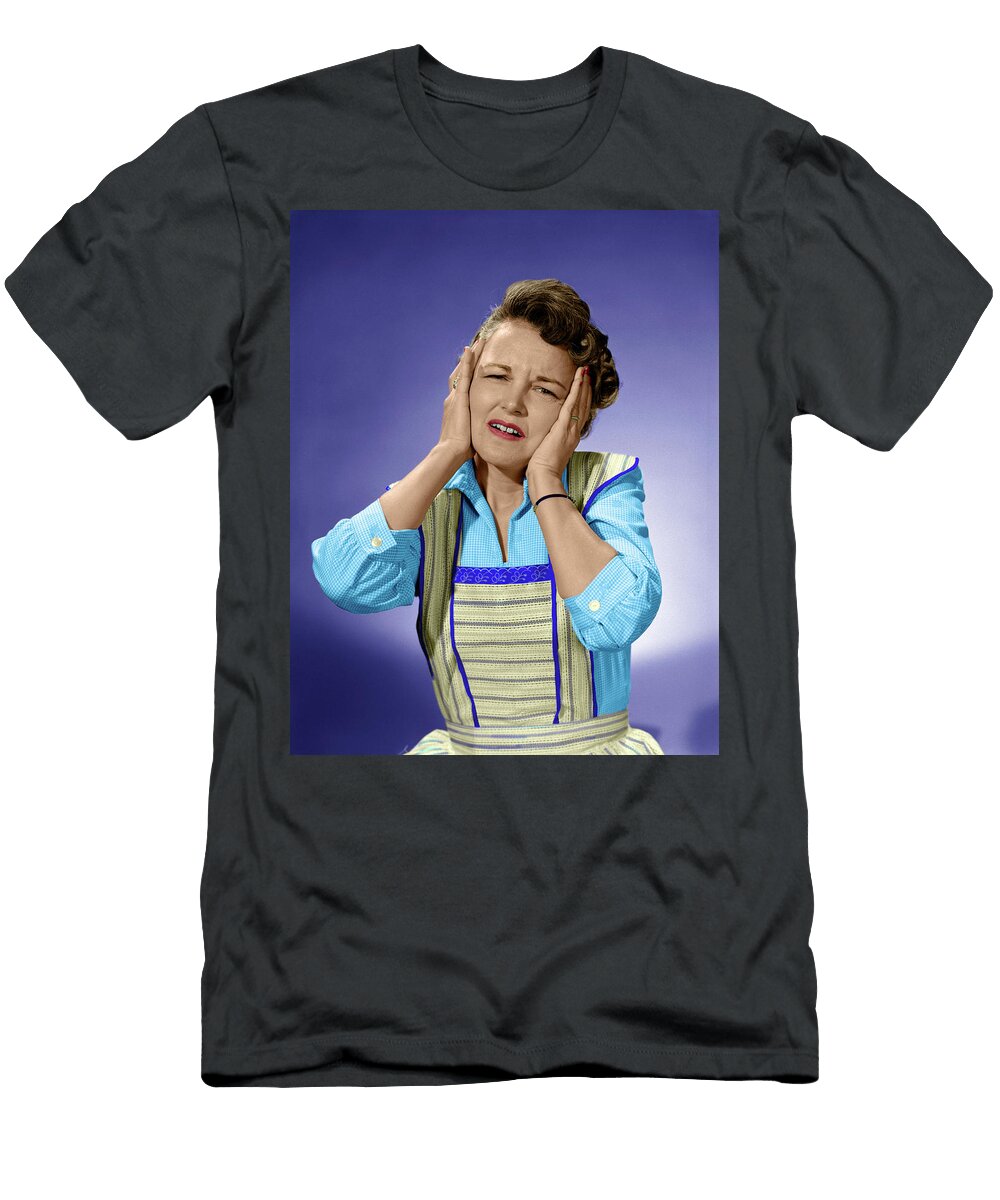 1950s Woman in Cotton Dress with Both Vintage Images T-Shirt