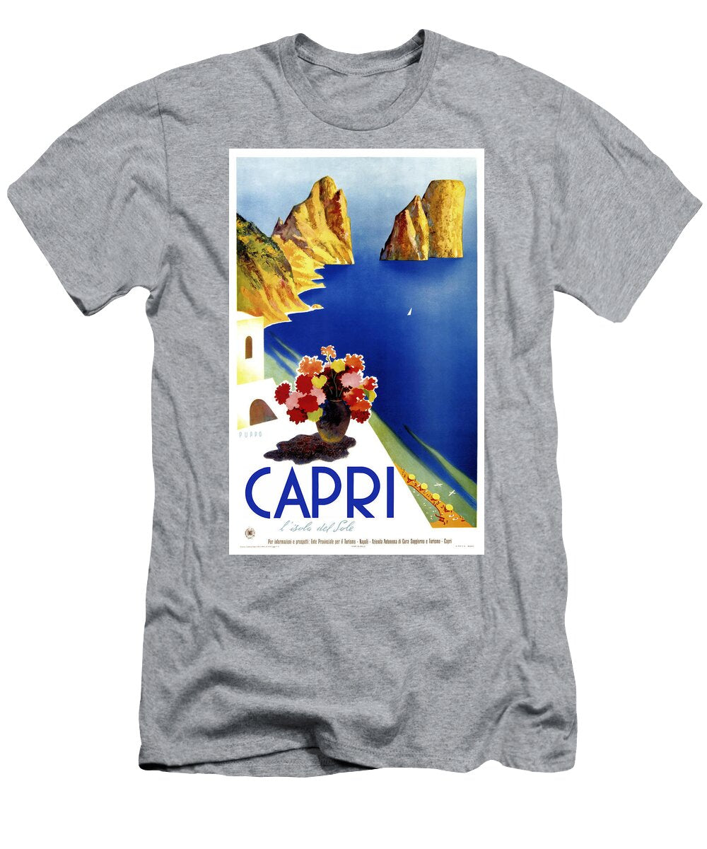 1952 Capri Italy Travel Poster Retro Graphics T-Shirt