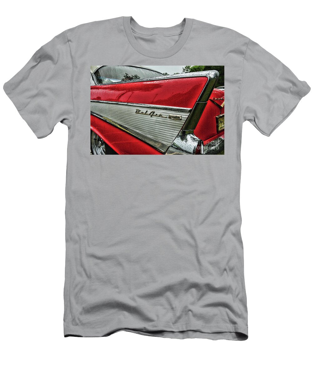 1957 Chevy Belair Tailfin Covered in Raindrops Paul Ward T-Shirt