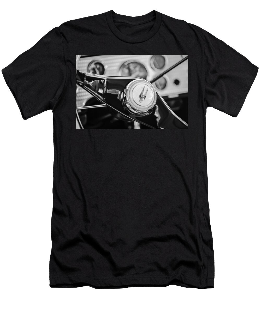 1957 Studebaker Golden Hawk Supercharged Sports Coupe Steering Wheel Emblem 1202bw Jill Reger T-Shirt