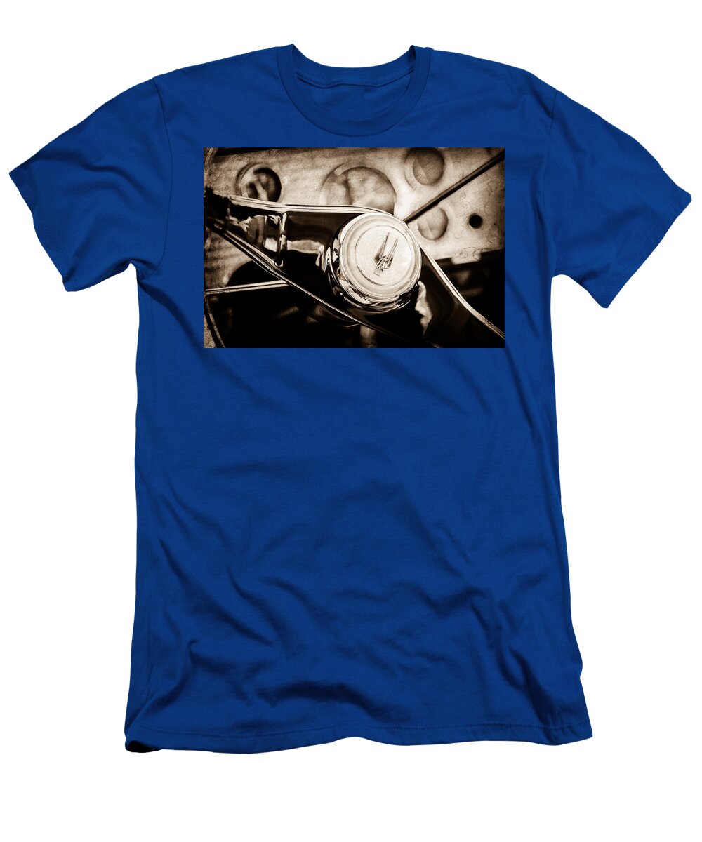 1957 Studebaker Golden Hawk Supercharged Sports Coupe Steering Wheel Emblem 1202s Jill Reger T-Shirt