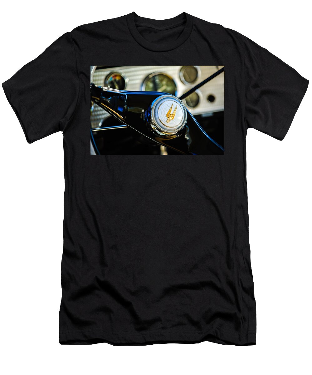 1957 Studebaker Golden Hawk Supercharged Sports Coupe Steering Wheel Emblem Jill Reger T-Shirt