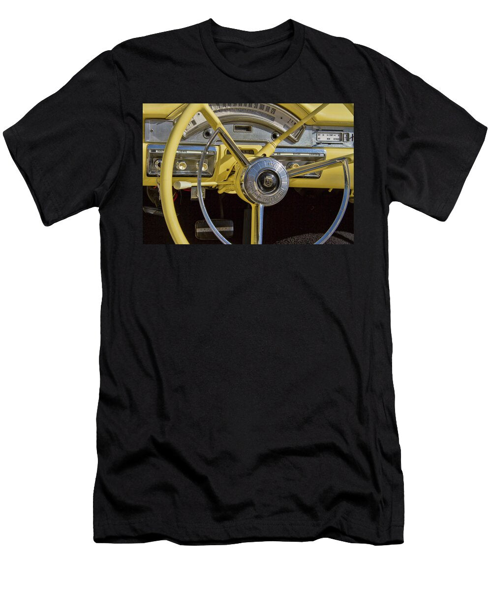1958 Ford Skyliner Steering Wheel and Dashboard 065 Nick Gray T-Shirt