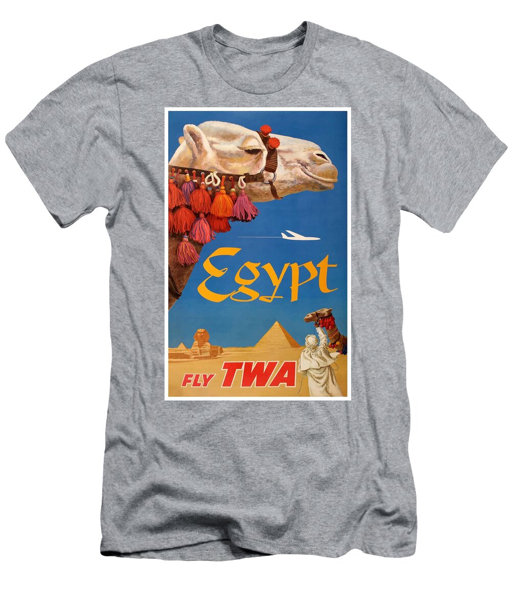 1960 Egypt Twa David Klein Travel Poster Retro Graphics T-Shirt