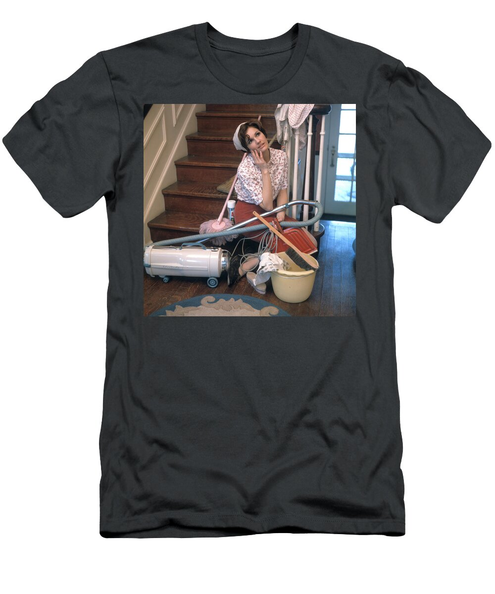 1960s 1970s Tired Bored Young Woman Vintage Images T-Shirt