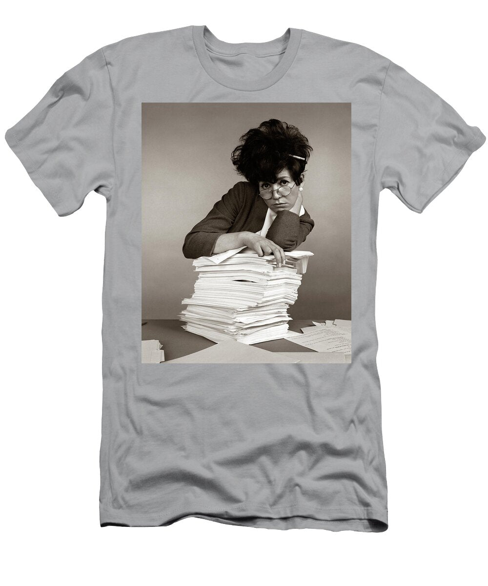 1960s 1970s Woman Secretary Pencil Vintage Images T-Shirt