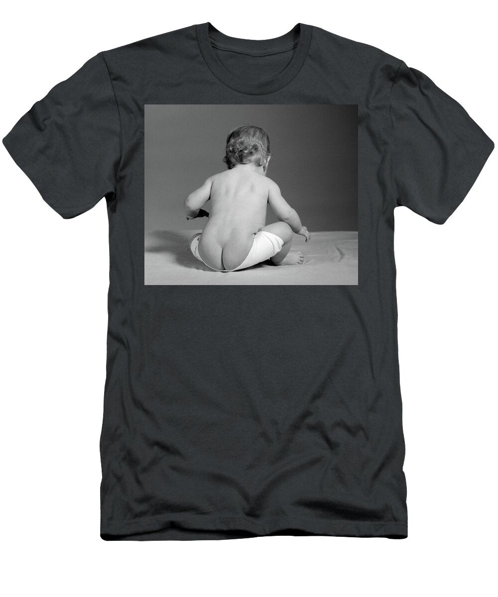 1960s Back View of Baby Seated Vintage Images T-Shirt