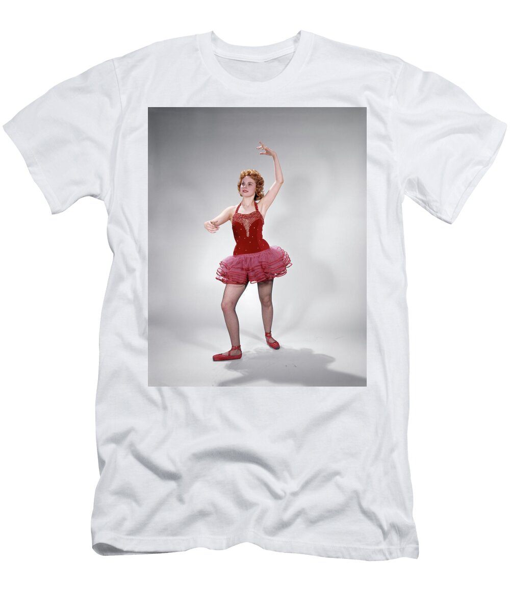 1960s Teen Girl Red Velvet Pink Net Vintage Images T-Shirt
