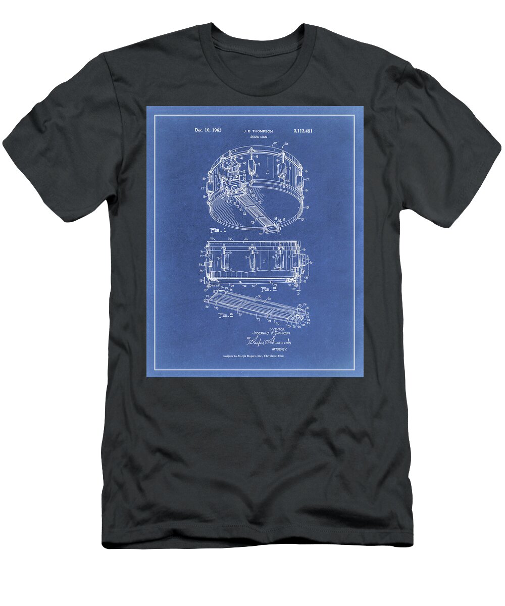 1963 Rogers Dyna Sonic Snare Drum Patent Diagram Dale Kincaid T-Shirt