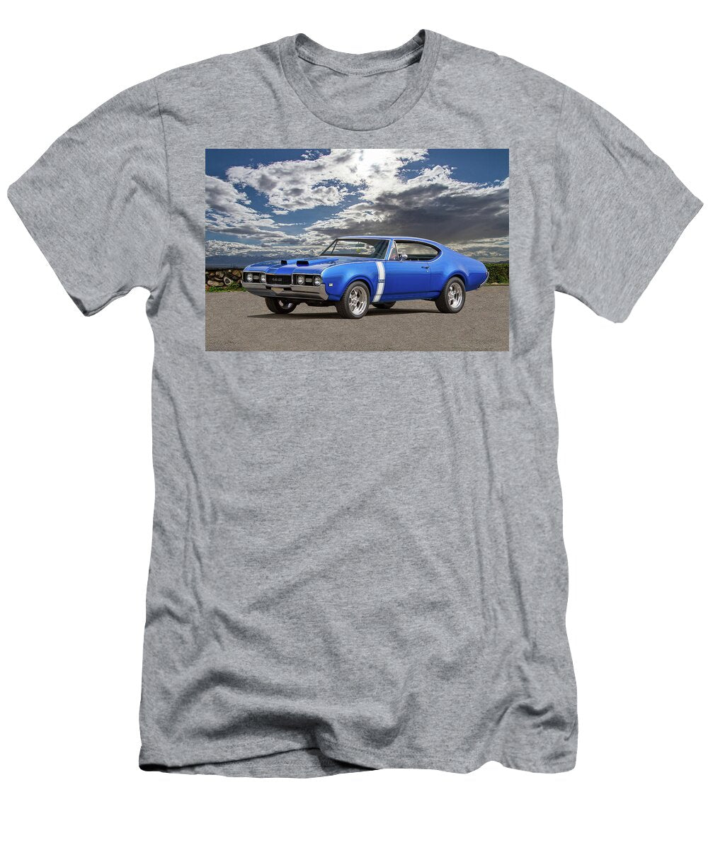 1968 Blue Oldsmobile 442 Nick Gray T-Shirt