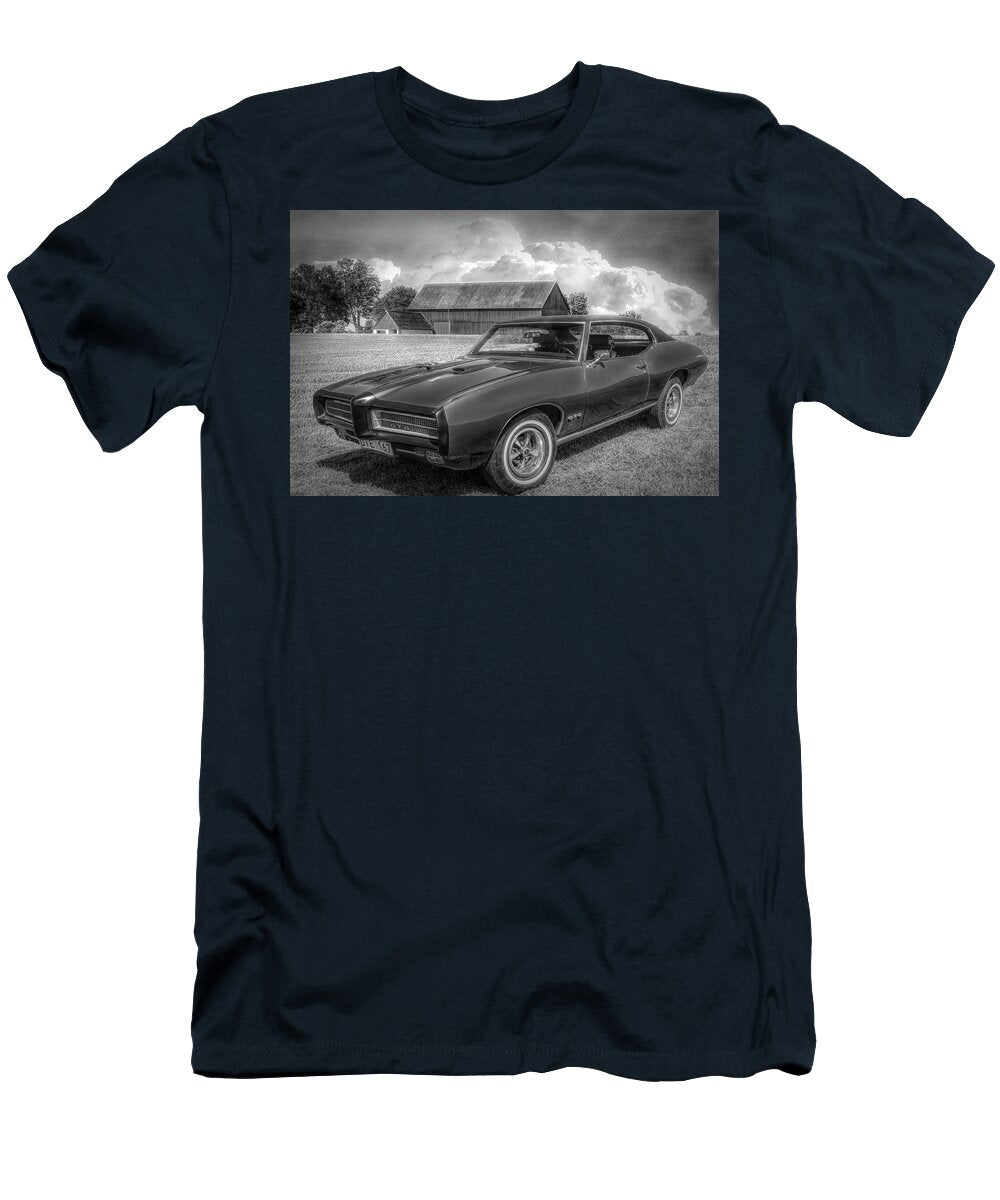 1969 Pontiac Gto in Black and White Debra and Dave Vanderlaan T-Shirt