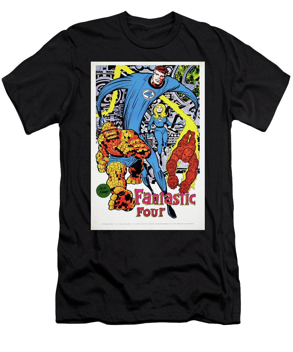 1970 Fantastic Four Comic Cover Jack Kirby Vintage Movie Poster Retro Film Poster Treasure Sampadart Gallery T-Shirt