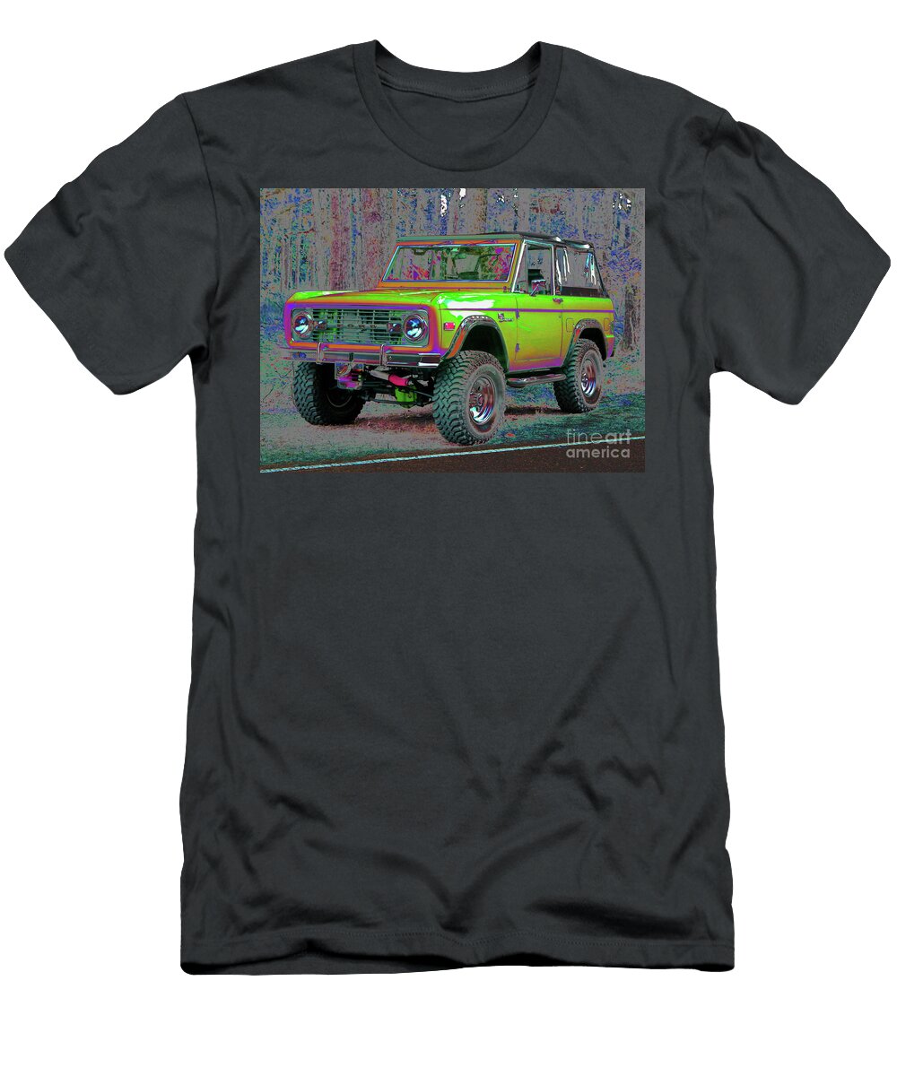 1970s Ford Bronco Wagon in Blue Abstract Brad Knorr T-Shirt