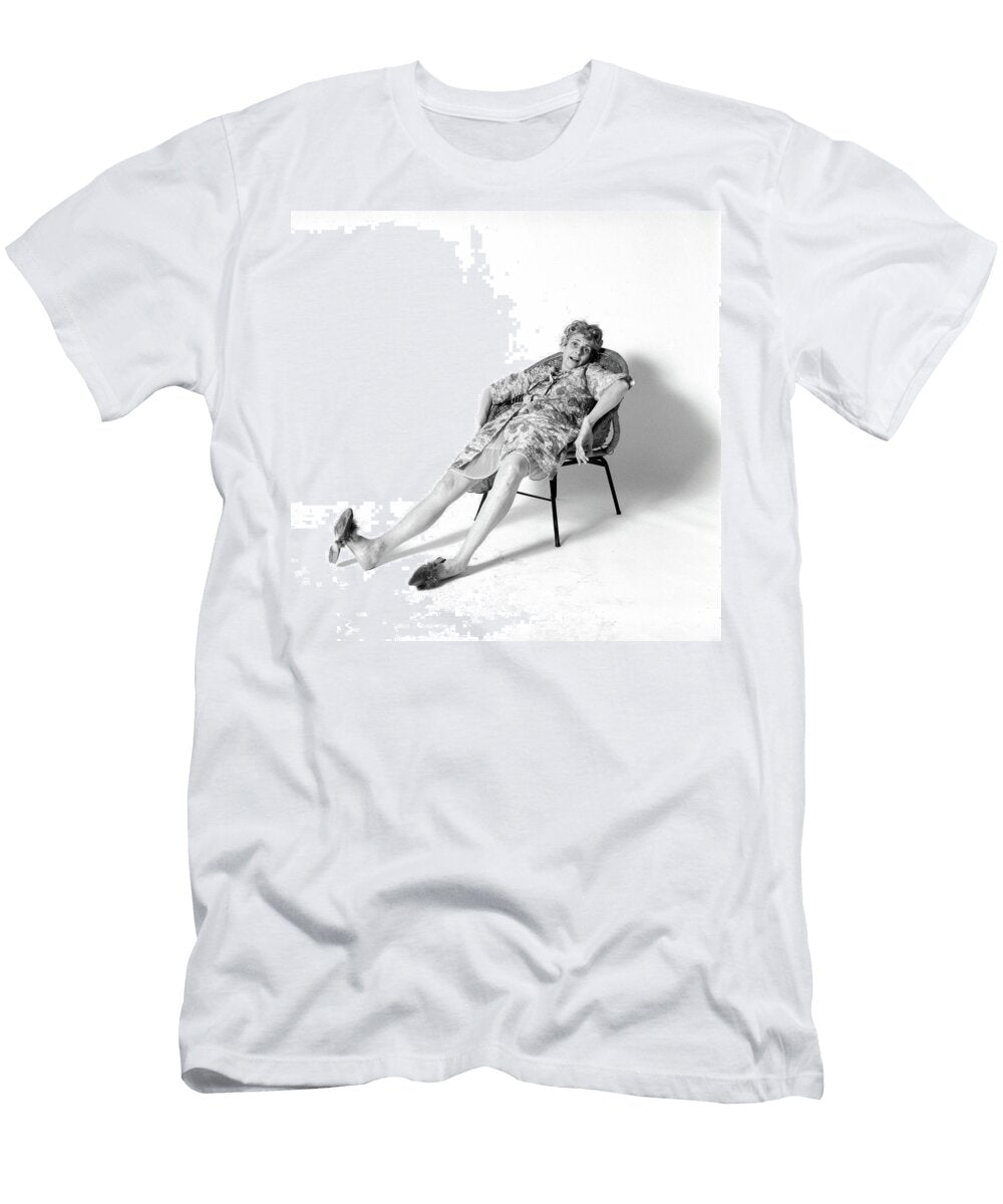 1970s Woman Slouched in Chair Vintage Images T-Shirt