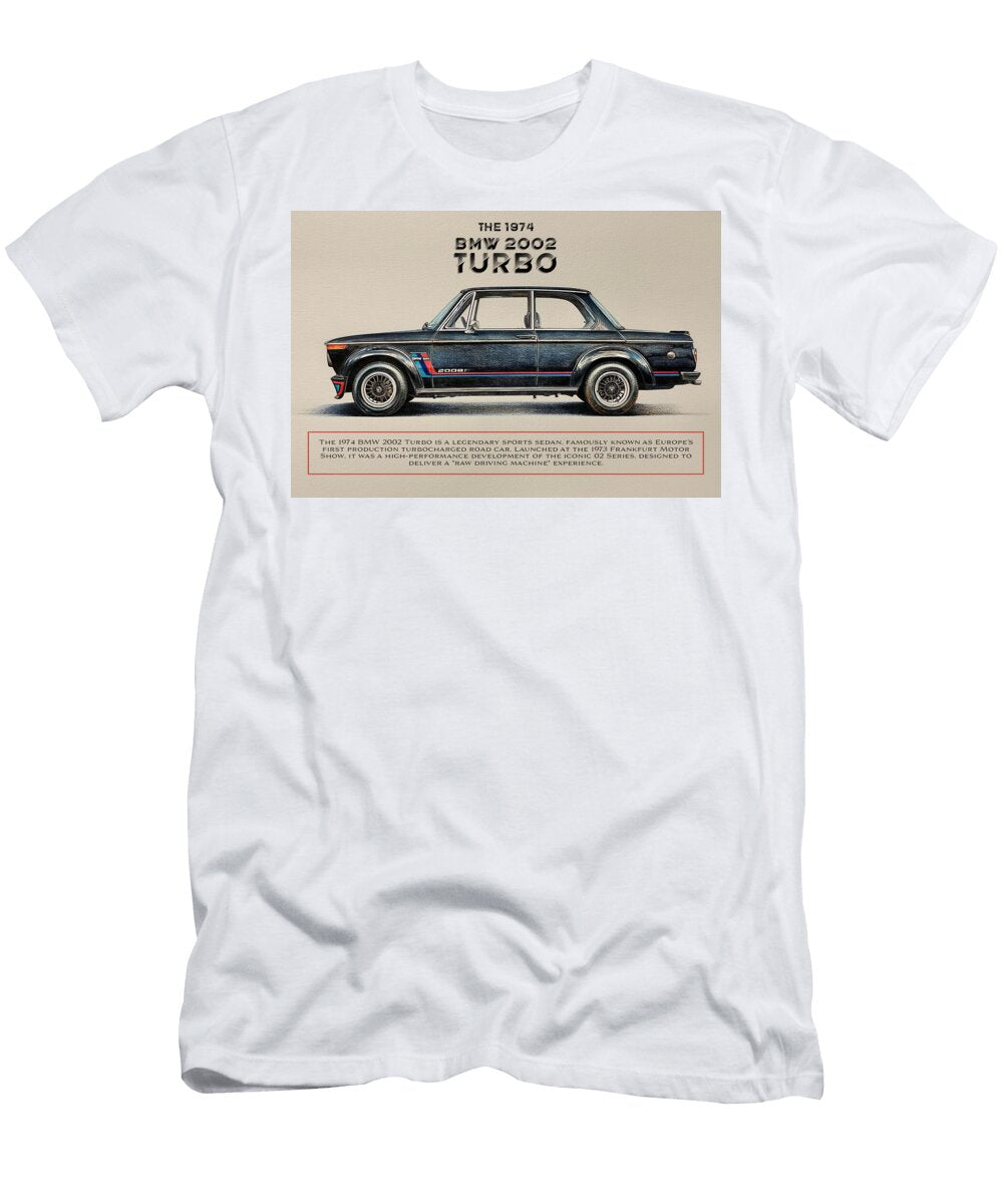 1974 BMW 2002 Turbo Side View Kevin Walker and Pixel Reverie T-Shirt