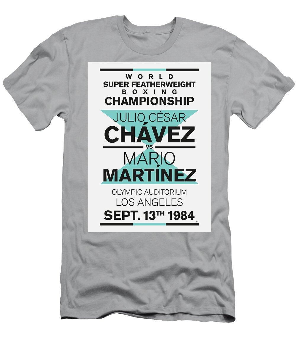 1984 My Chavez Vs Martinez Minimal Typography Boxing Poster Chungkong Art T-Shirt