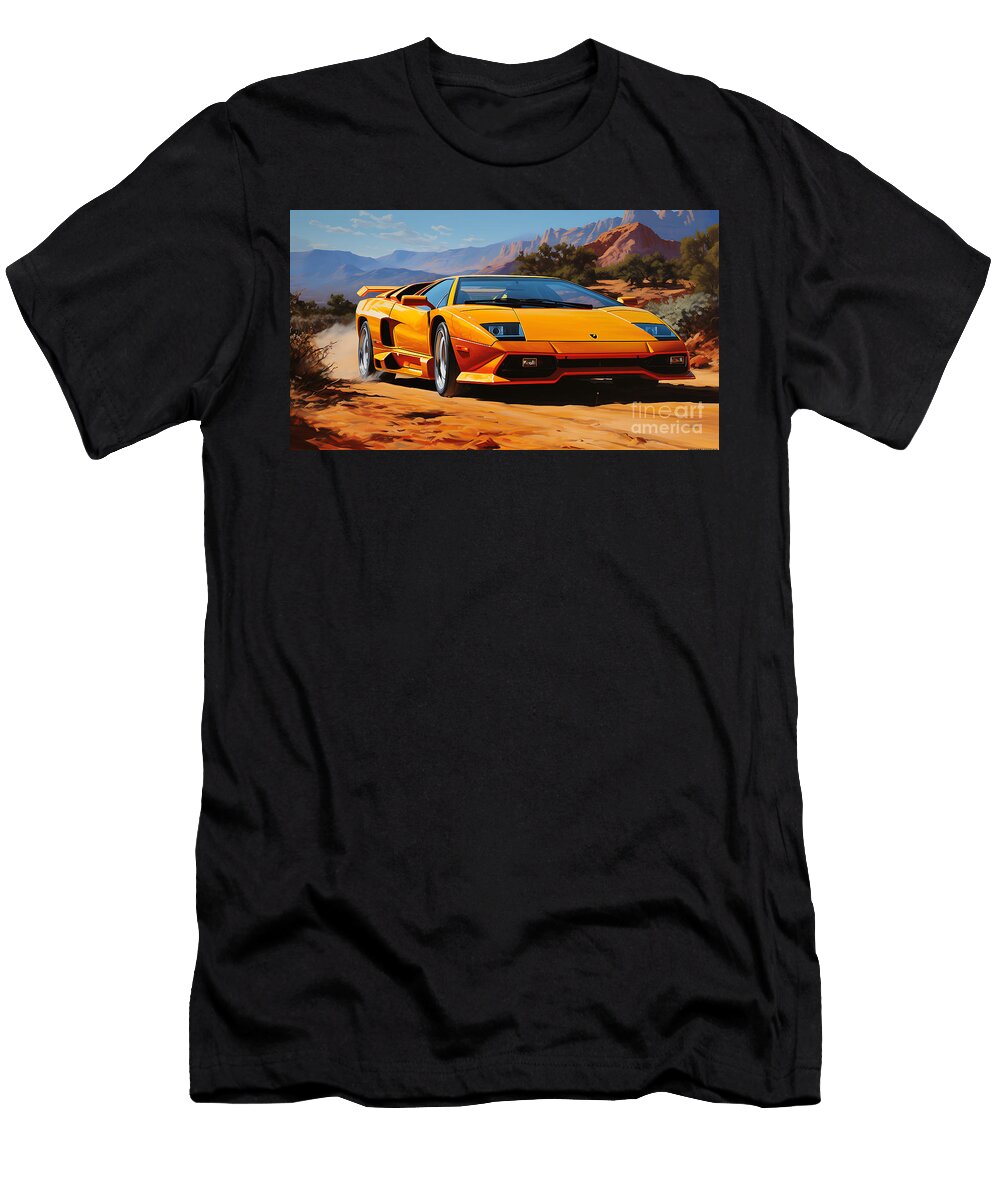 1988 Lamborghini Diablo 57l V12 Supercar Stun By Asar Studios Celestial Images T-Shirt