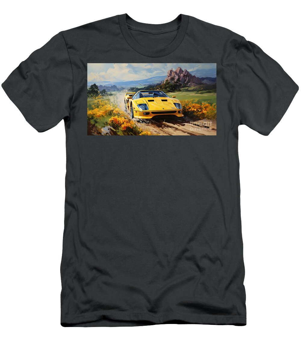 1990 Ferrari F40 Lm 29l V8 Turbocharged By Asar Studios Celestial Images T-Shirt