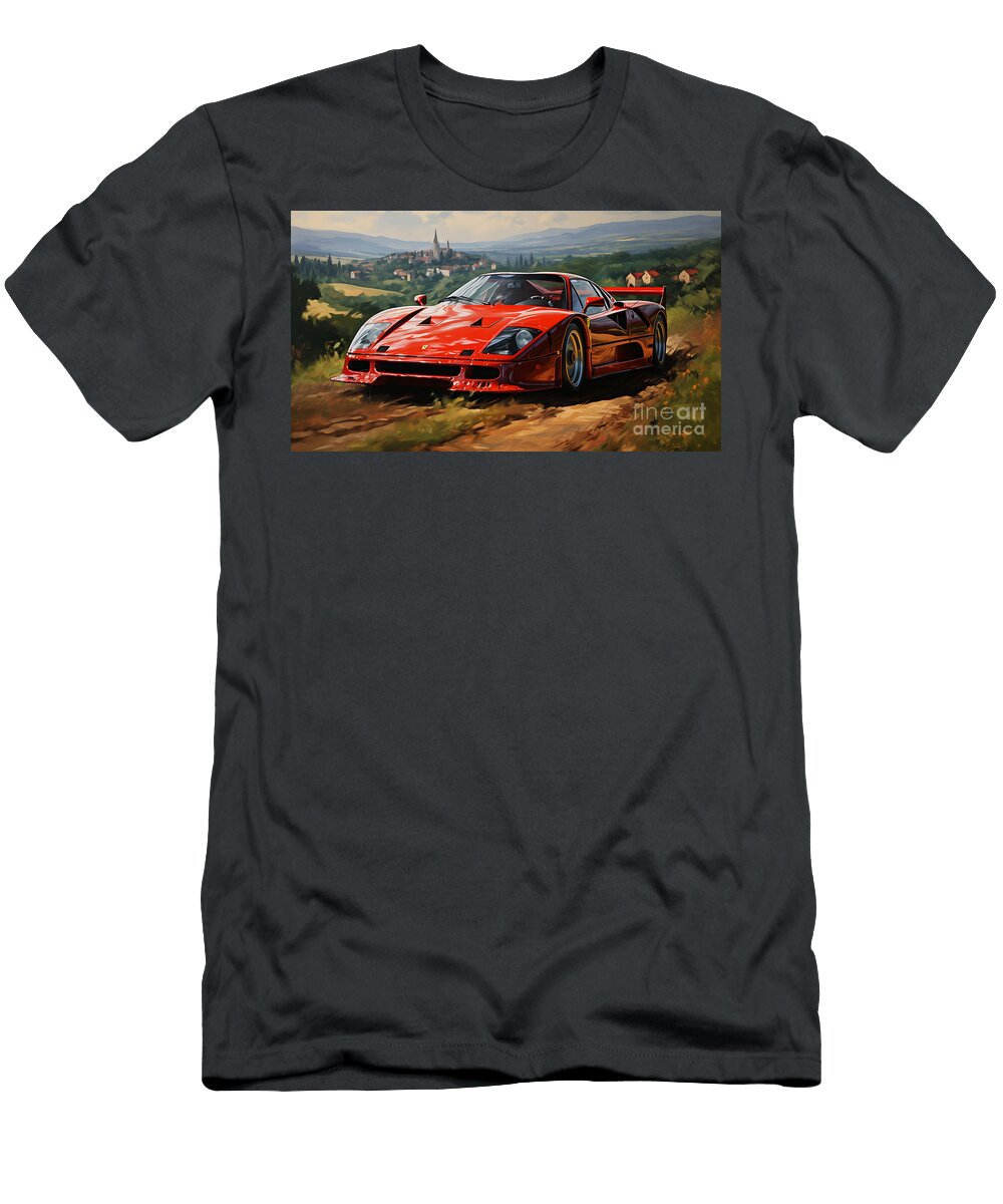 1990 Ferrari F40 Lm 29l V8 Turbocharged Superc By Asar Studios Celestial Images T-Shirt