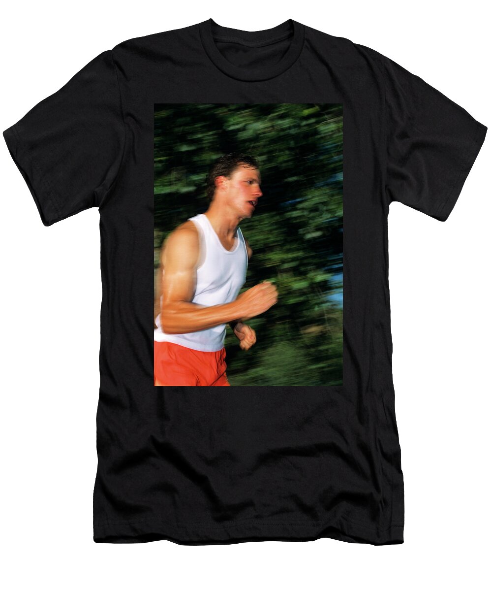 1990s Blurred View of Tired Man Jogger Vintage Images T-Shirt