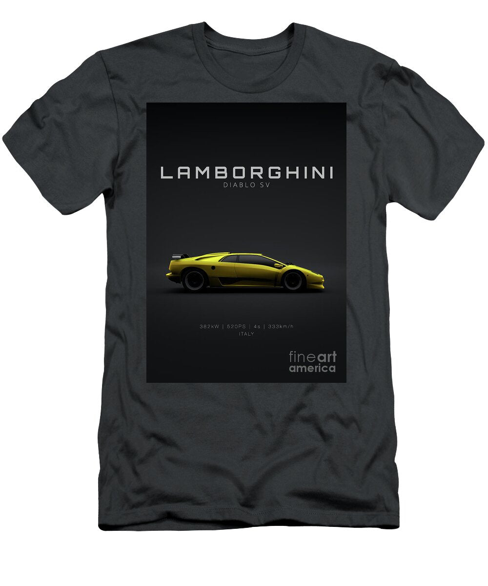 1997 Lamborghini Diablo Sv Yellow Specs Mihai Maxim T-Shirt