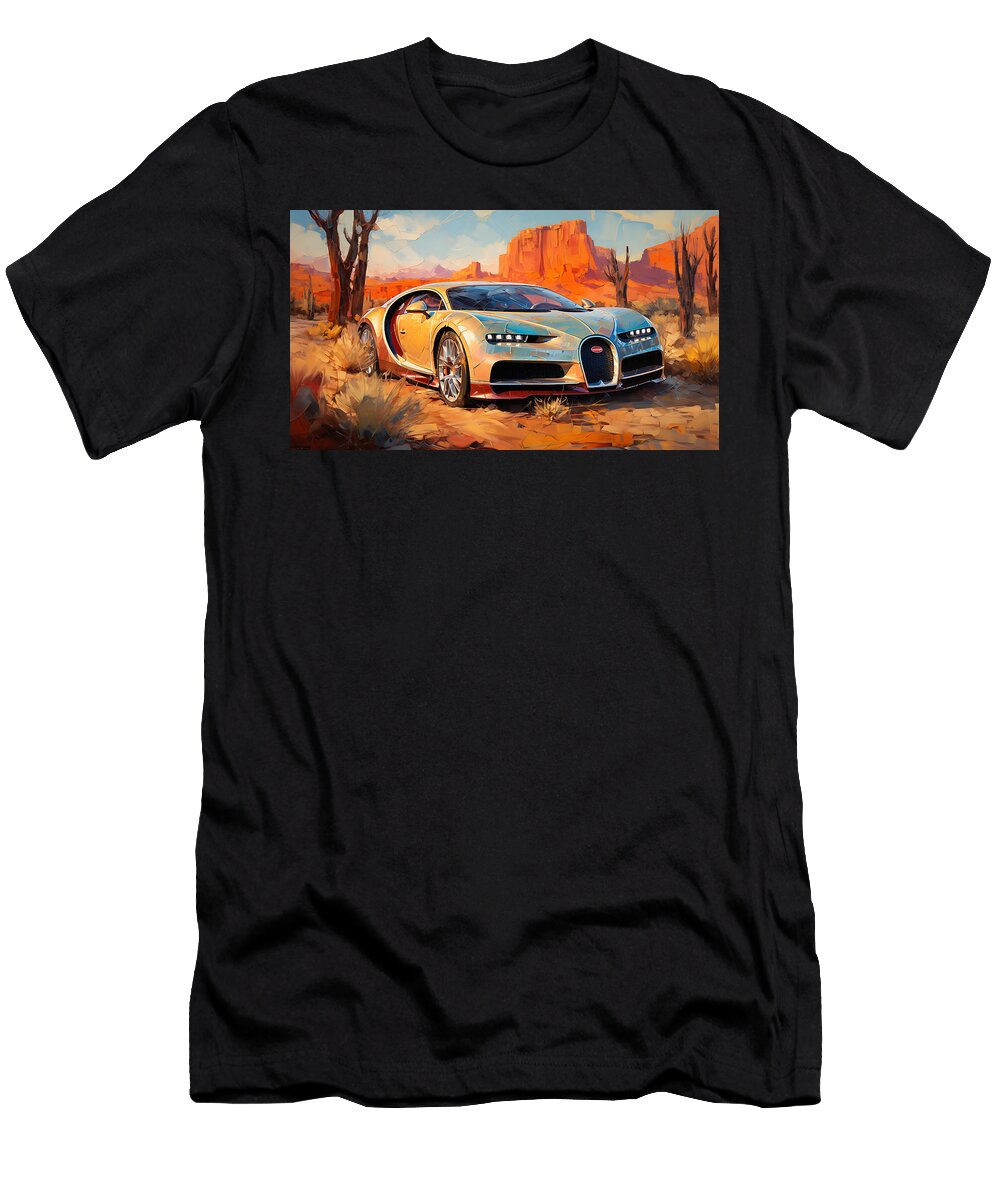 2 2016 Bugatti Chiron 80l W16 Quad Turbocharged By Asar Studios Celestial Images T-Shirt