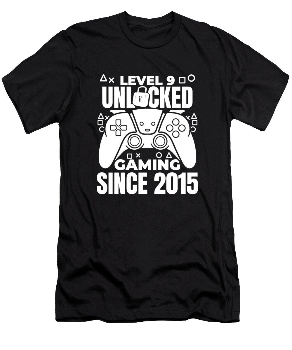 2 9 Year Old Gamer Gaming 9th Birthday Level 9 Unlocked Crazy Squirrel T-Shirt