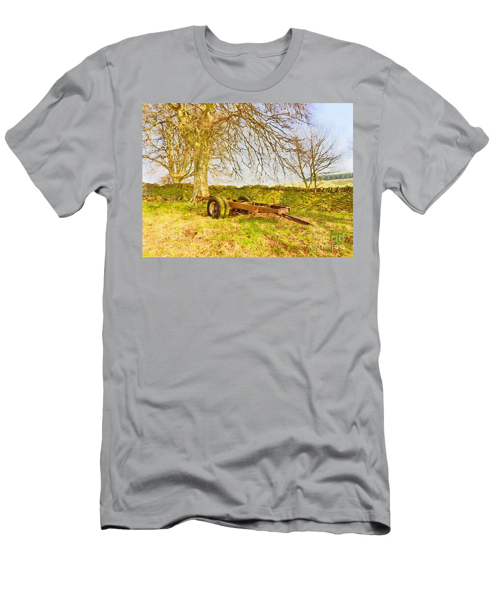 2 Abandoned Farm Trailer in a Scottish Field Jules Walters T-Shirt