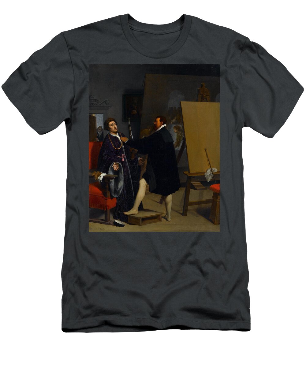 2 Aretino in the Studio of Tintoretto Jean Auguste Dominique Ingres T-Shirt