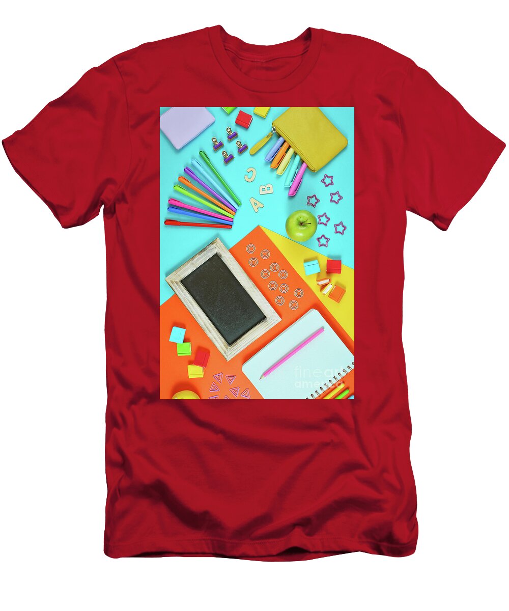2 Back to School Colorful Kids Theme Concept Flat Lay Milleflore Images T-Shirt