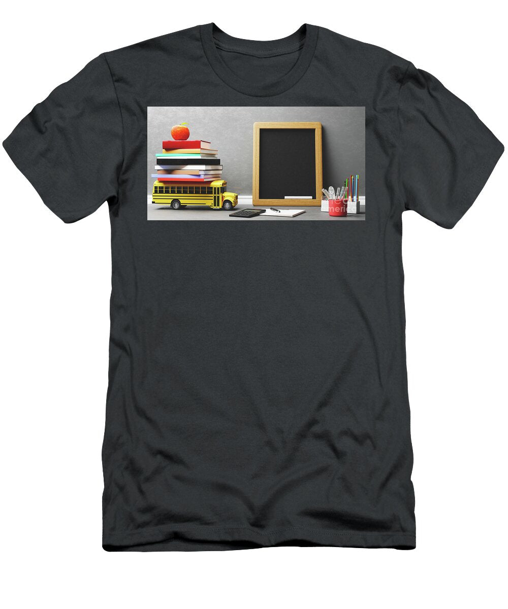 2 Back to School Empty Blackboard and Stationery Michal Bednarek T-Shirt