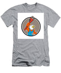 2 Bald Eagle Plumber Monkey Wrench Circle Cartoon Aloysius Patrimonio T-Shirt