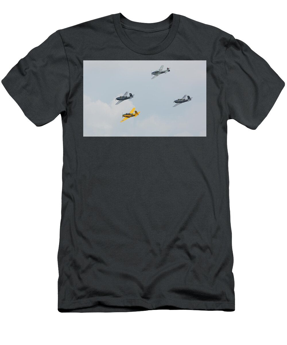 2 Beechcraft T 34 Mentor a Navy Air Force and Ryan Navion Trainer Bruce Beck T-Shirt