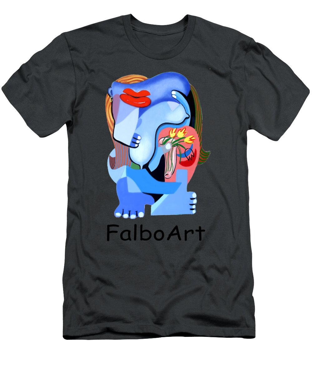 2 Blue Nude with Tulips Anthony Falbo T-Shirt
