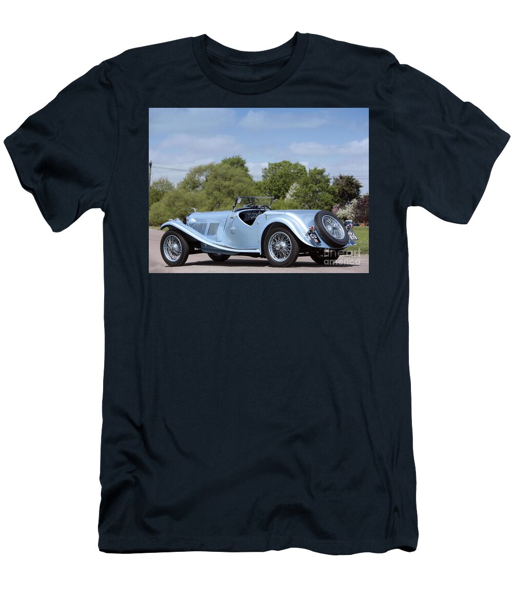2 British Legendary Retro 2 Door Blue Sport Car Ac Six 16 90 Supercharged Tourer Roadster 1938 Vladyslav Shapovalenko T-Shirt