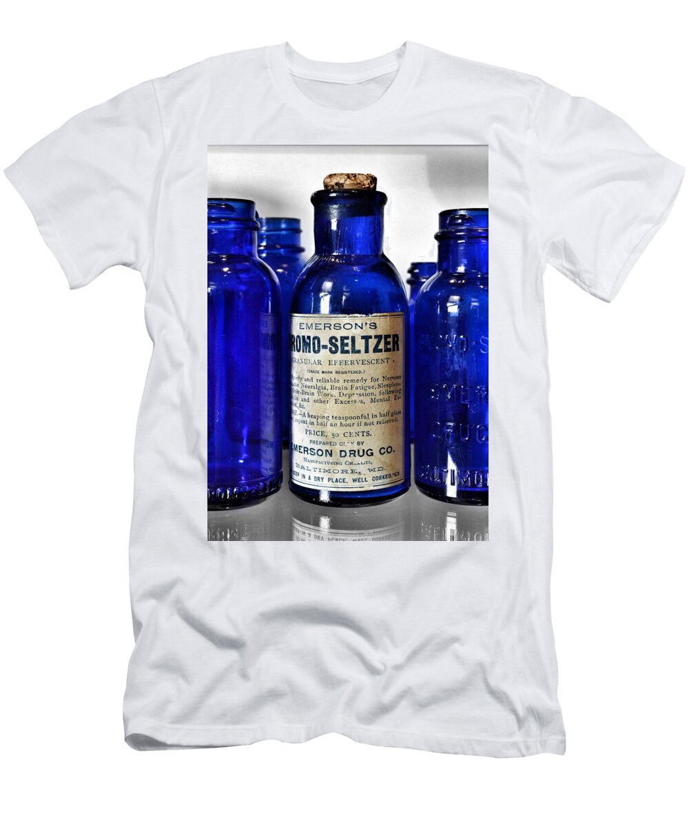 2 Bromo Seltzer Vintage Glass Bottles Collection Marianna Mills T-Shirt
