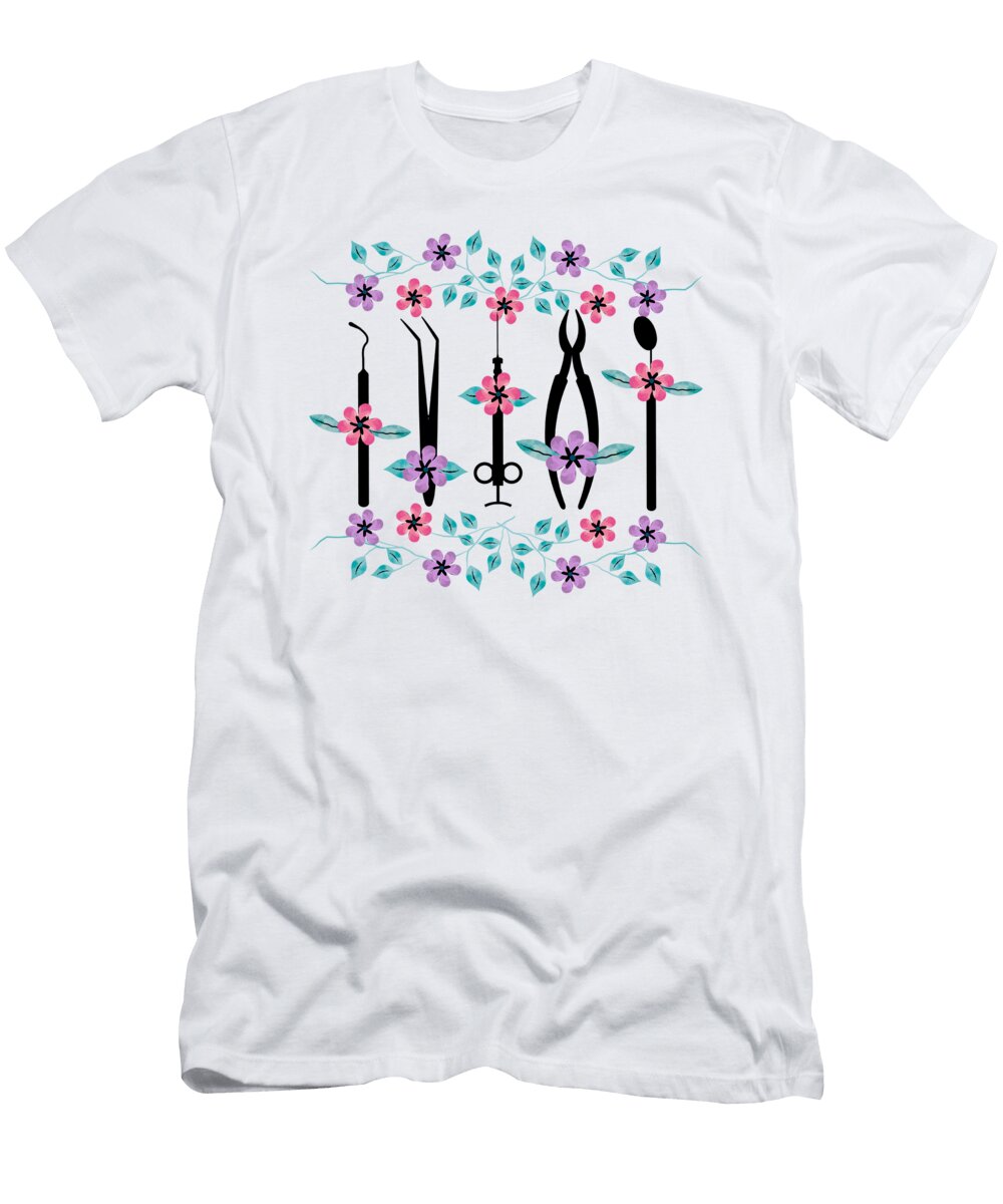 2 Dentist Flowers Gift David Schuele Art T-Shirt