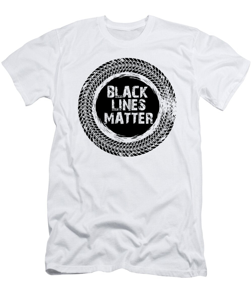 2 Drifting Black Tire Tracks Eq Designs T-Shirt