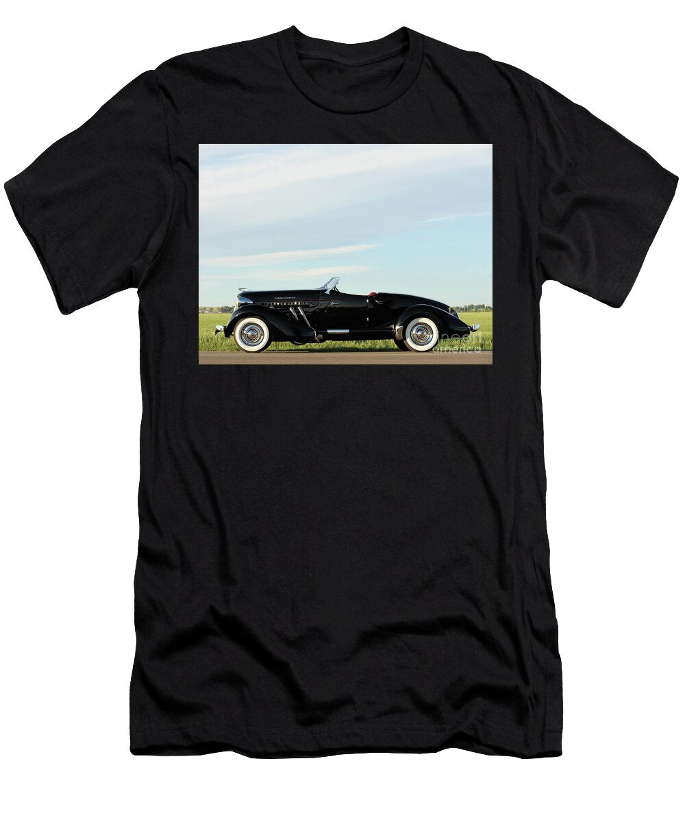 2 Exclusive American Retro Luxury Red 1936 Auburn 852 Sc Dual Ratio Supercharged Speedster Vladyslav Shapovalenko T-Shirt