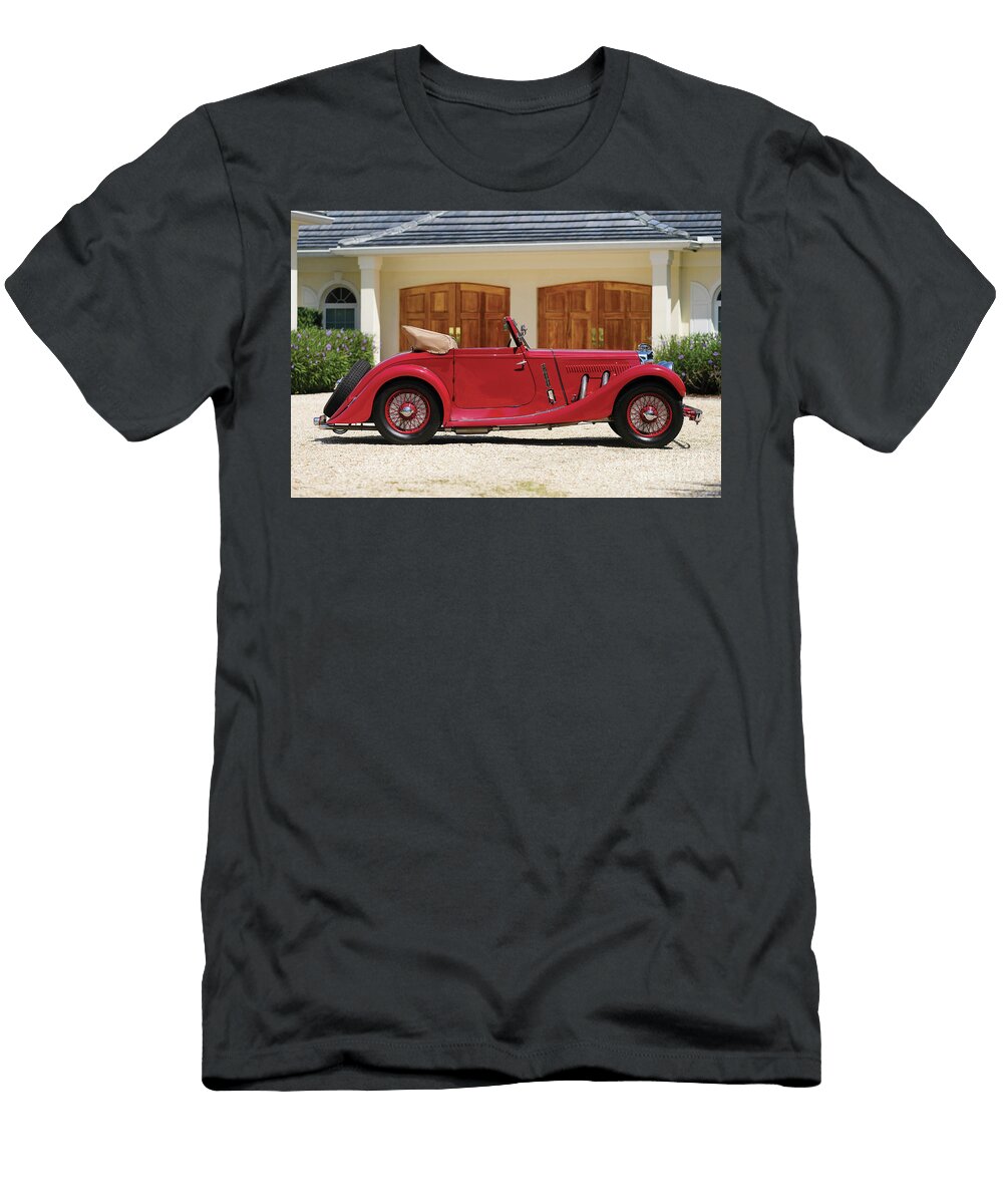 2 Exclusive British Retro Luxury Car 1937 Red Aston Martin 2 Litre 15 98 Short Chassis Drophead Coupe Vladyslav Shapovalenko T-Shirt