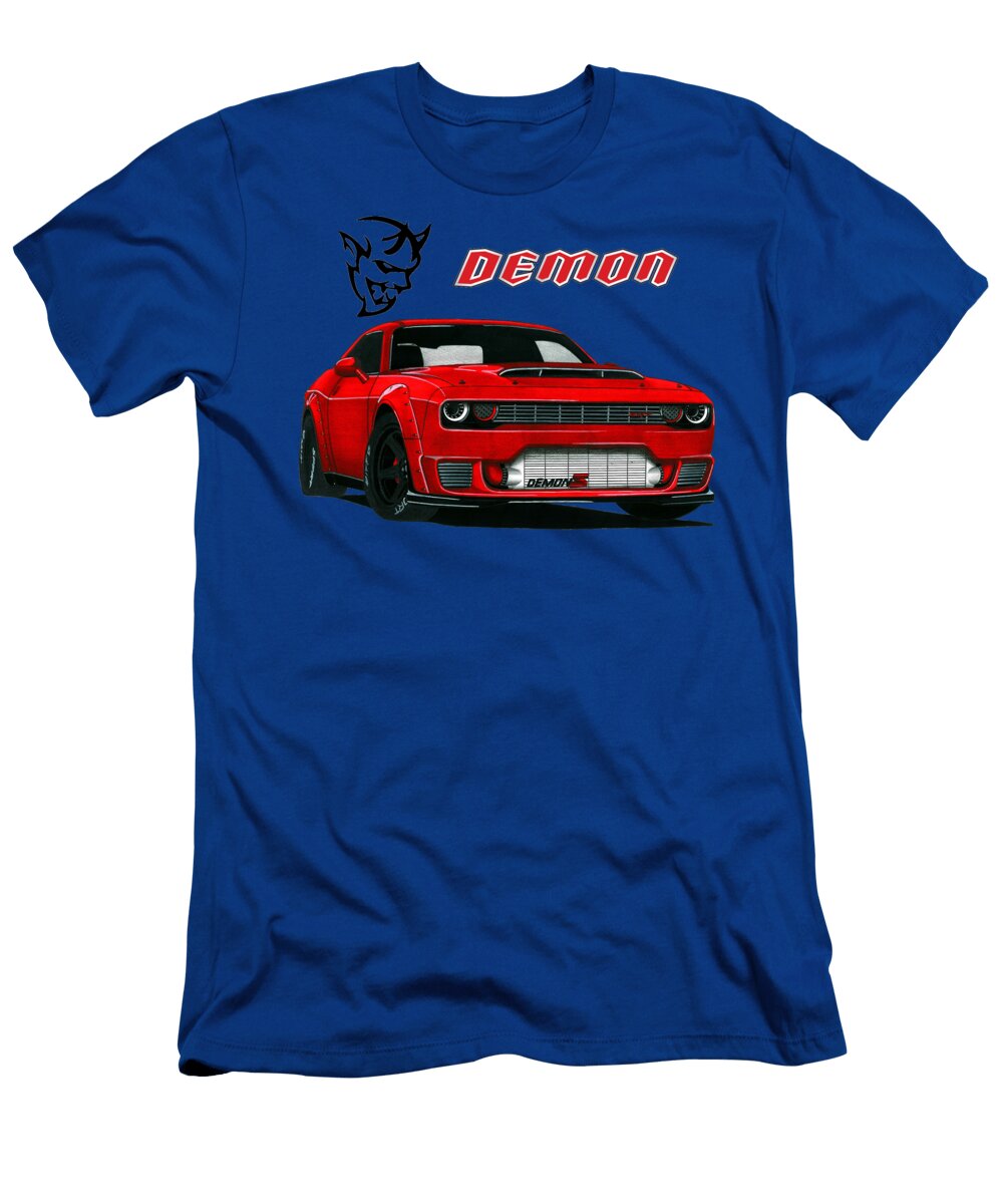 2 Famous Muscle Car Dodge Challenger Srt Demon 170 62l V8 Supercharged D170 Vladyslav Shapovalenko T-Shirt