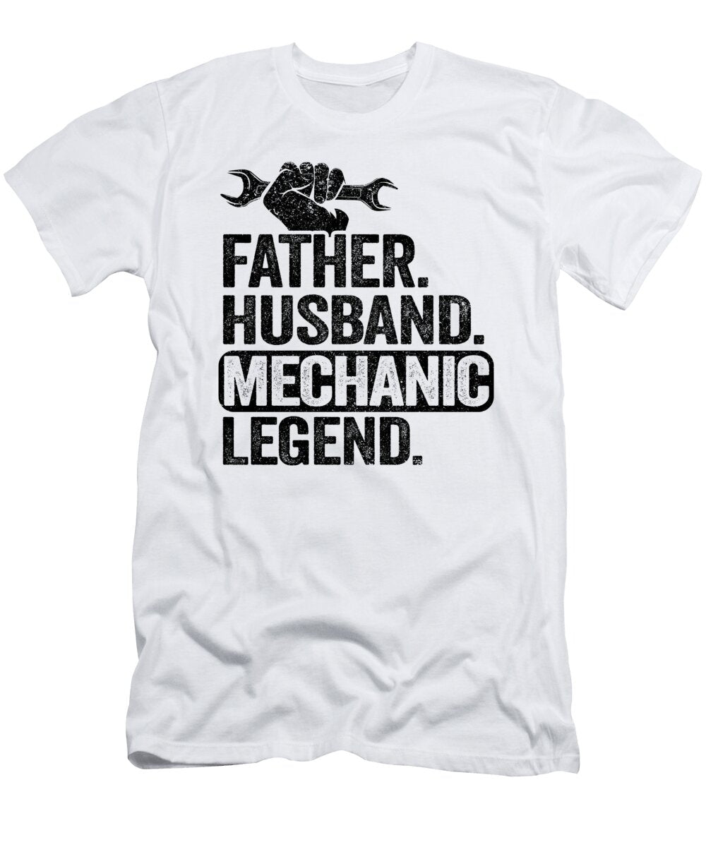 2 Father Husband Mechanic Legend Funny Mechanic Lisa Stronzi T-Shirt