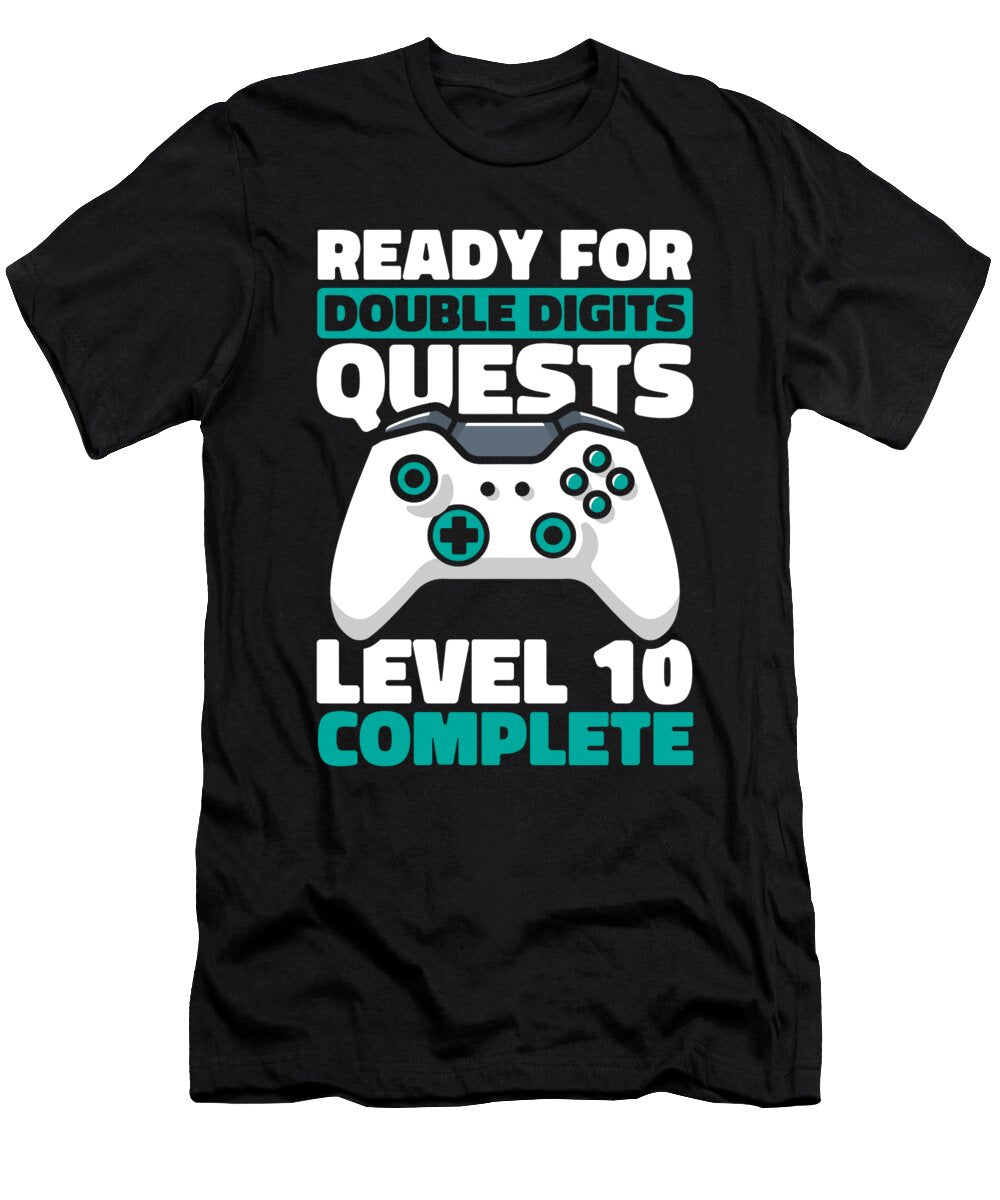2 Gaming 10th Birthday Video Games 10 Year Old Gamer Crazy Squirrel T-Shirt