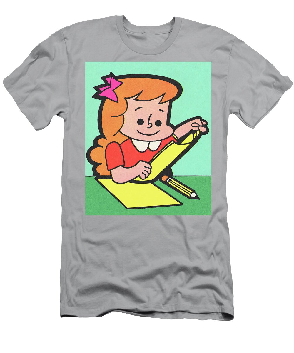 2 Happy Girl in School Csa Images T-Shirt