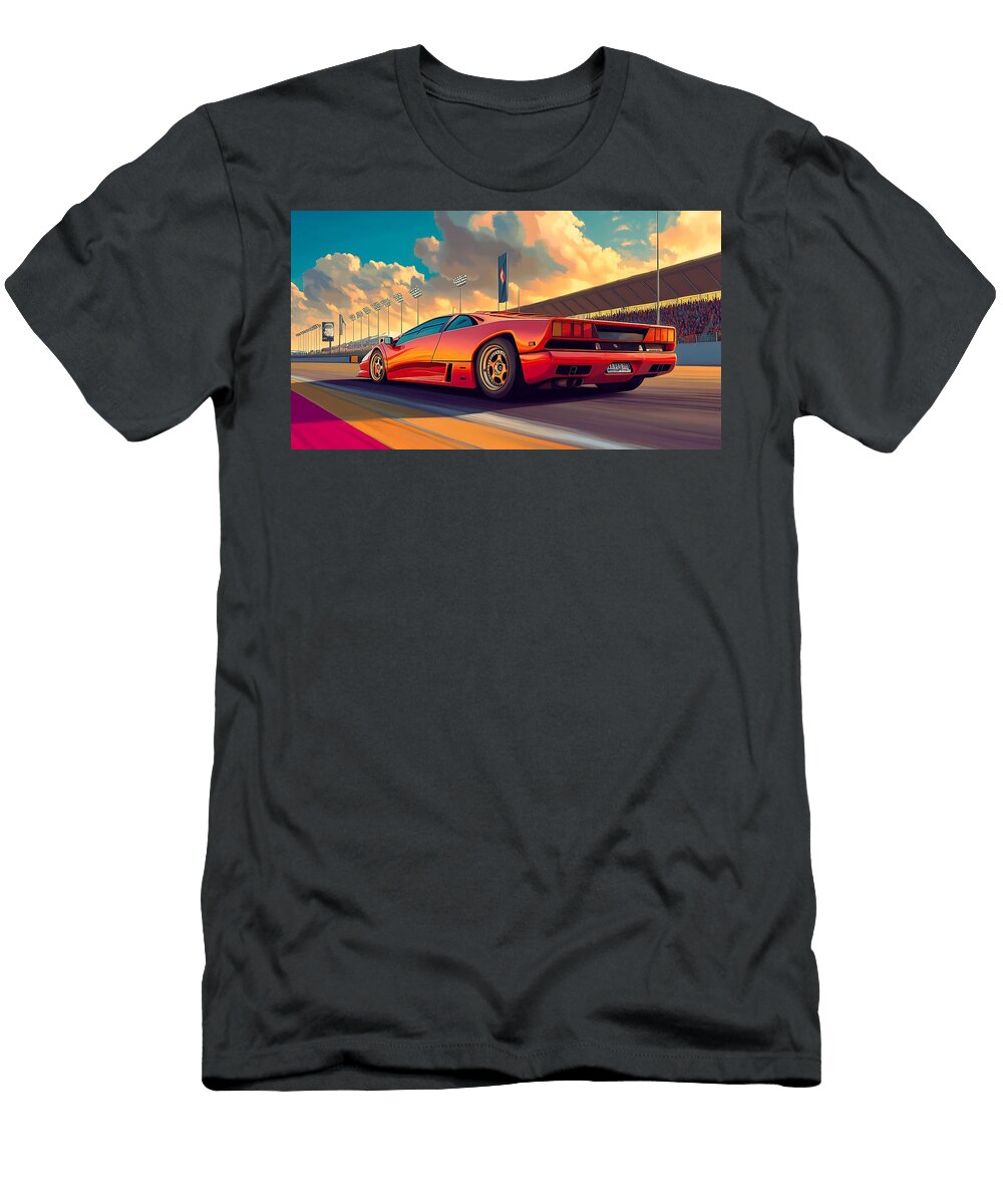2 Historic Racetrack Lamborghini Diablo 1990 Pollard Halle T-Shirt
