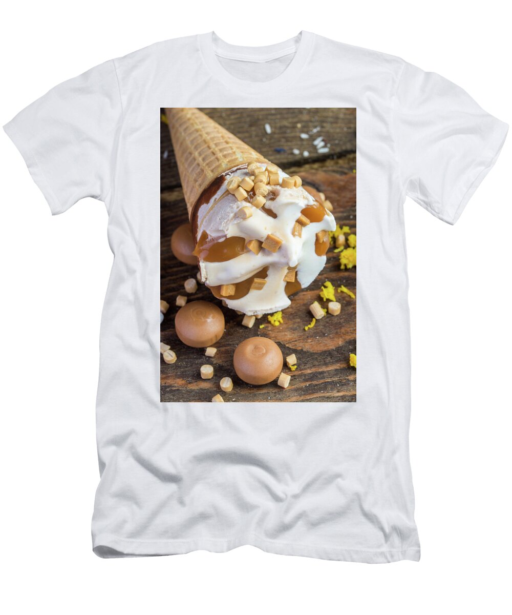 2 Ice Cream Cone on Wooden Table Oleg Yermolov T-Shirt