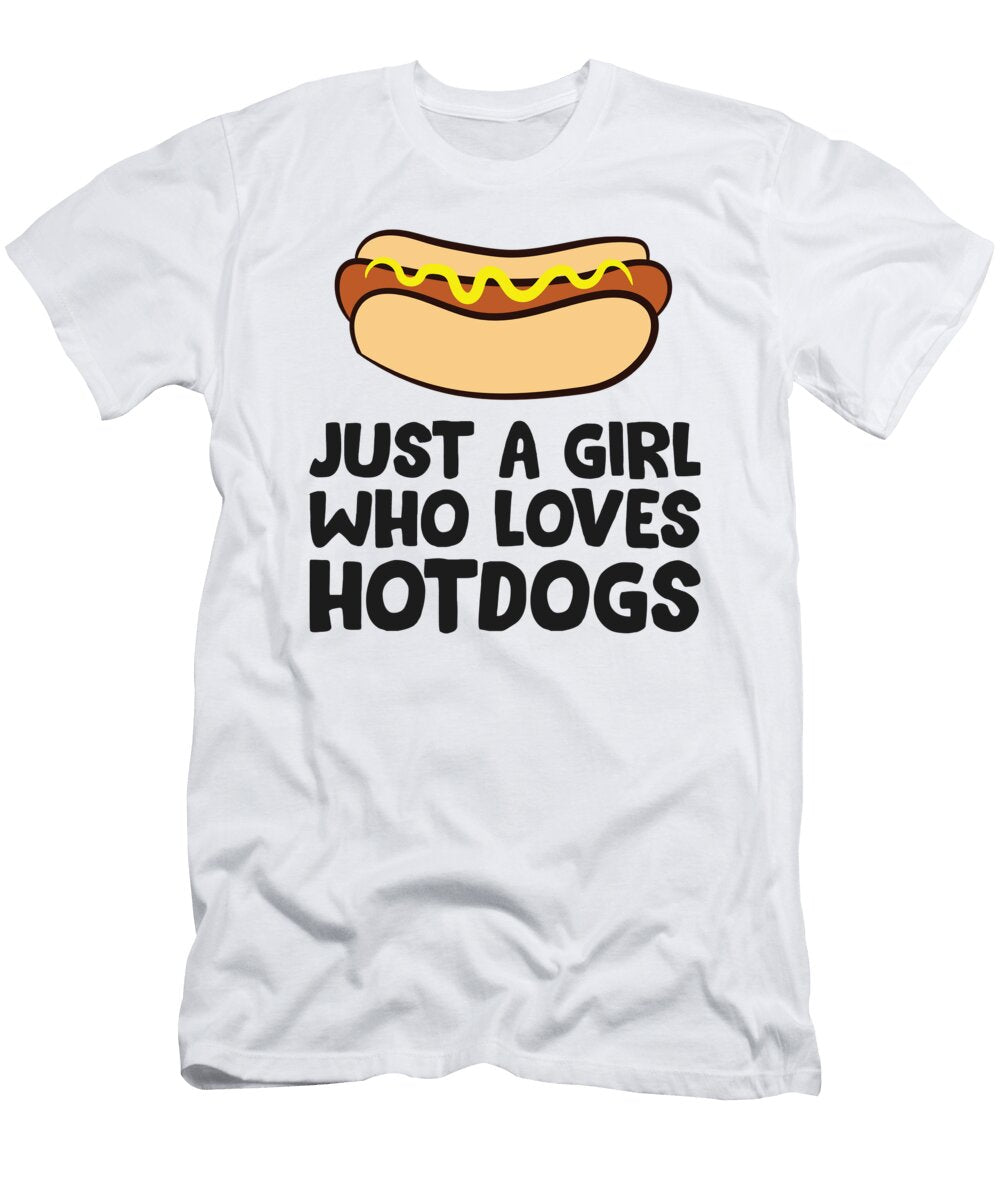 2 Just a Girl Who Loves Hot Dogs Eq Designs T-Shirt