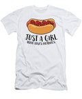 2 Just a Girl Who Loves Hotdogs Funny Hot Dog Girl Eq Designs T-Shirt