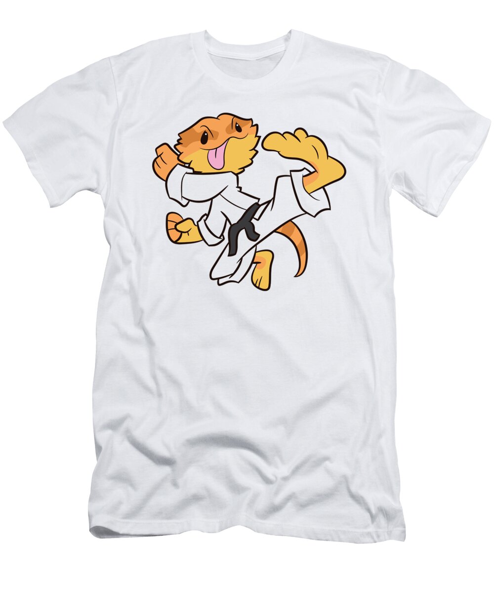 2 Karate Bearded Dragon Samurai Lizard Bearded Dragon Karate Eq Designs T-Shirt