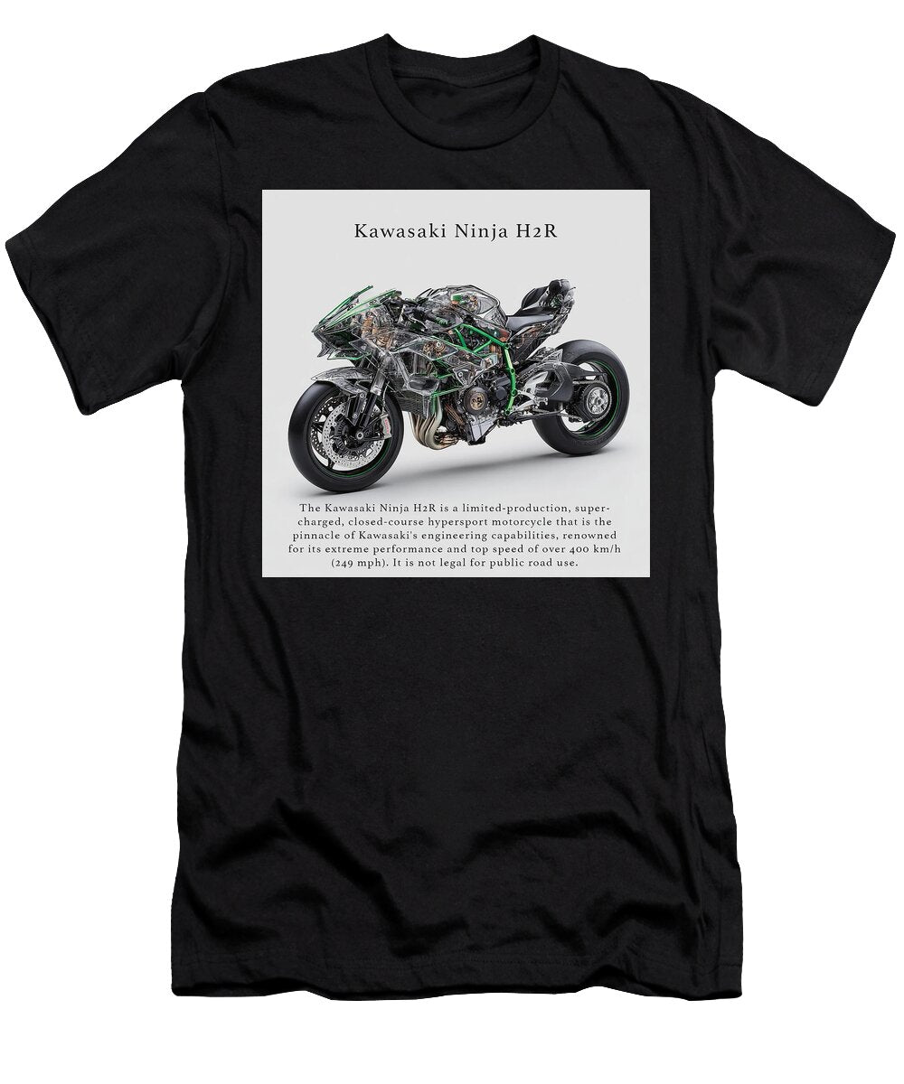 2 Kawasaki Ninja H2r Motorcycle Kevin Walker and Pixel Reverie T-Shirt